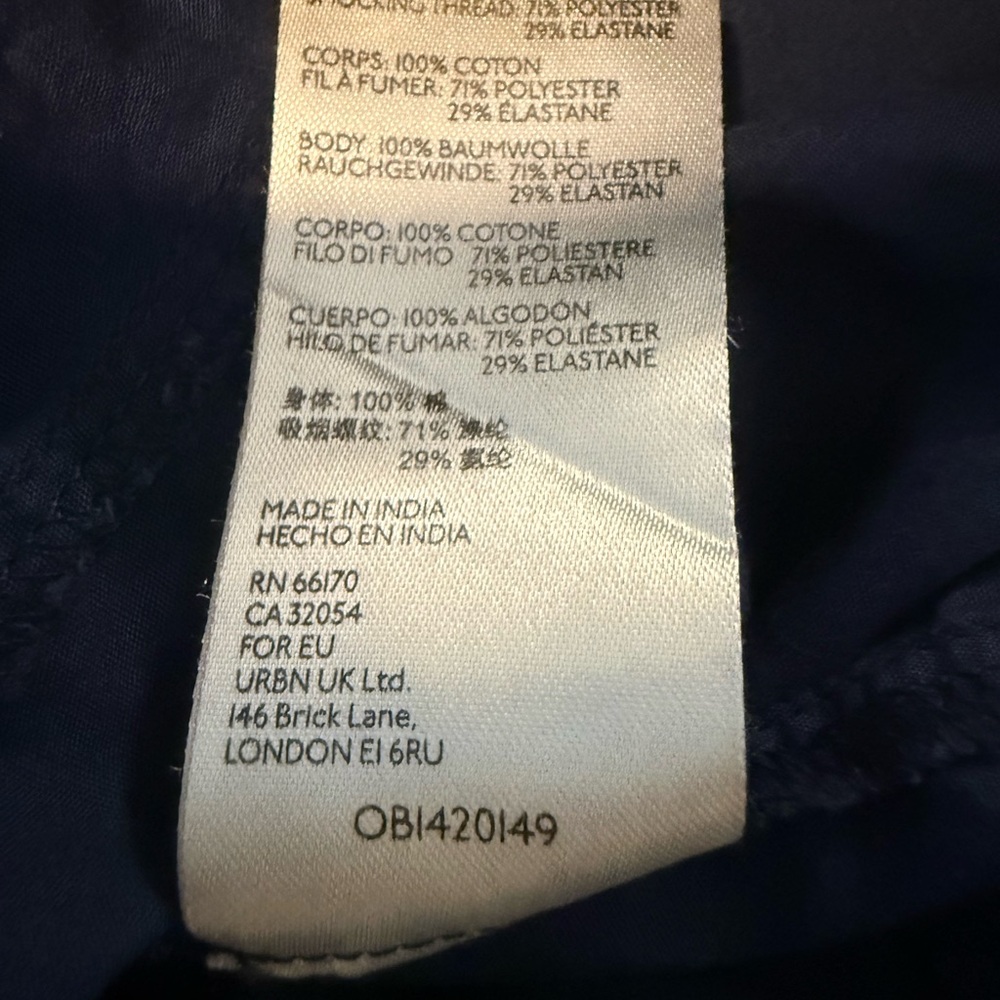 Anthropologie Navy Button-Front Peasant Top - Picture 5 of 5